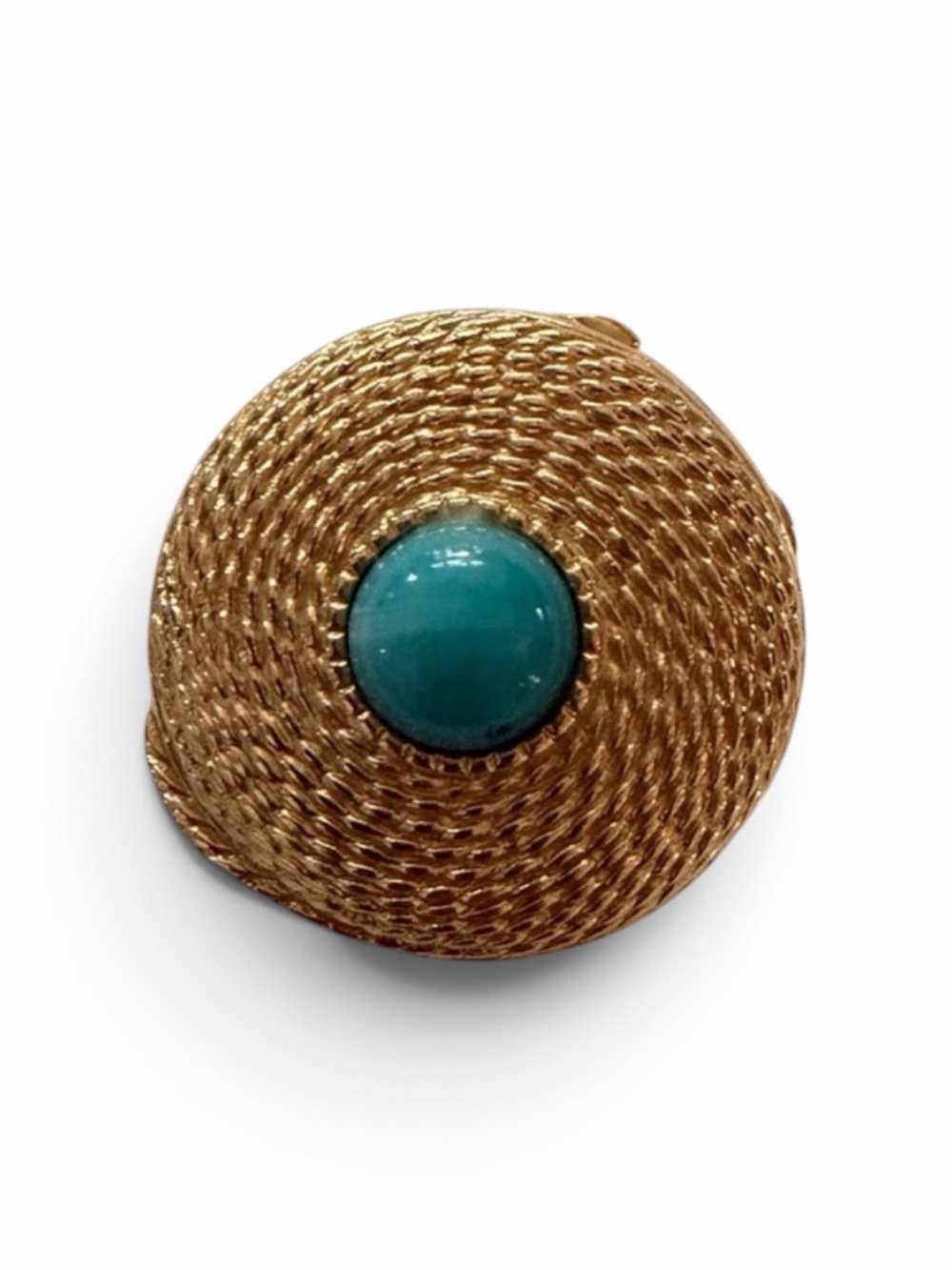 Vintage Estée Lauder Youth-Dew Compact –‎ Gold Tone with Faux turquoise